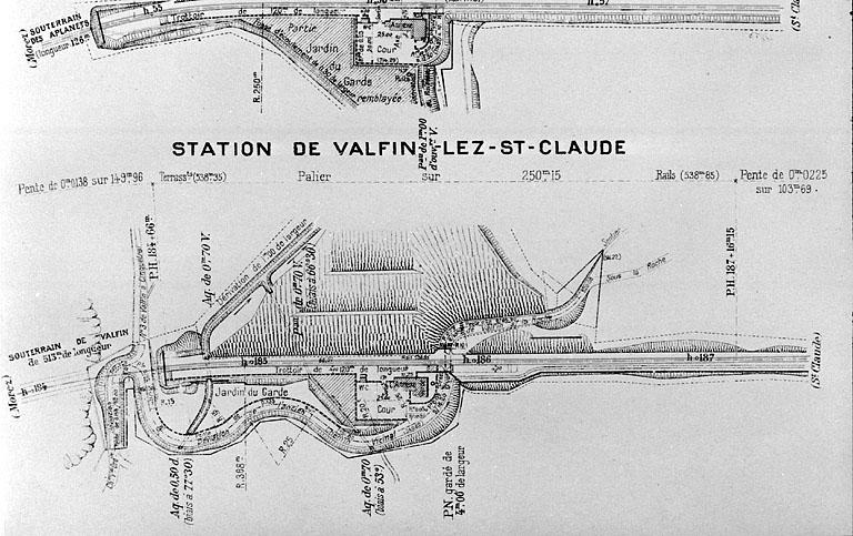 Station de Valfin-lez-St-Claude [plan-masse et de situation], [1919].