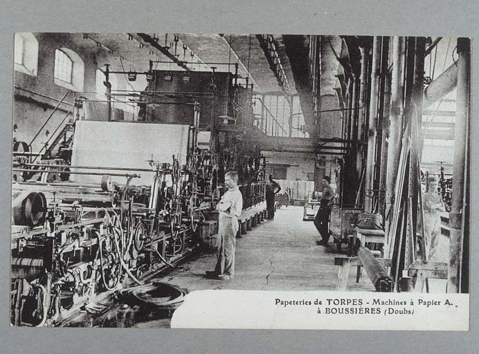 Papeterie de Torpes, à Boussières (Doubs) - Machines à papier A.