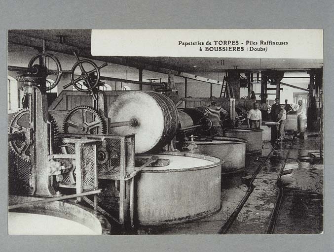 Papeterie de Torpes, à Boussières (Doubs) - Piles Raffineuses.