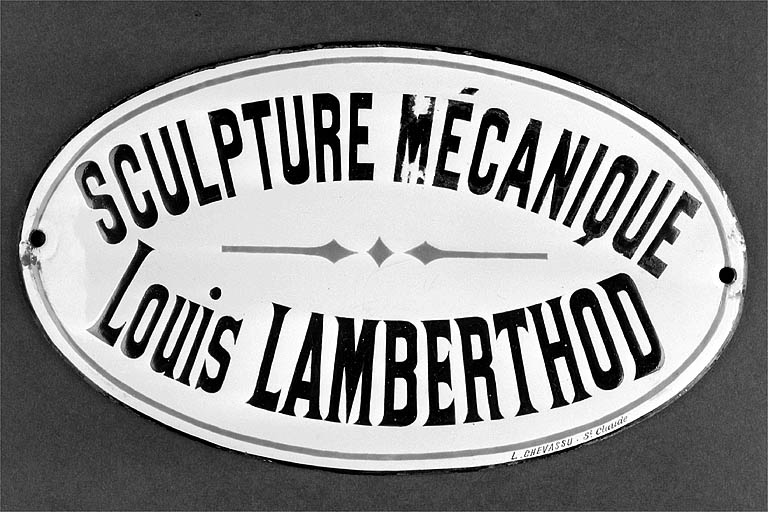 Plaque émaillée de l'atelier de Louis Lamberthod.