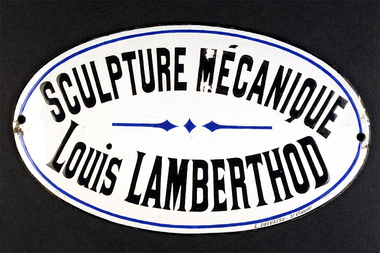 Plaque émaillée de l'atelier de Louis Lamberthod.