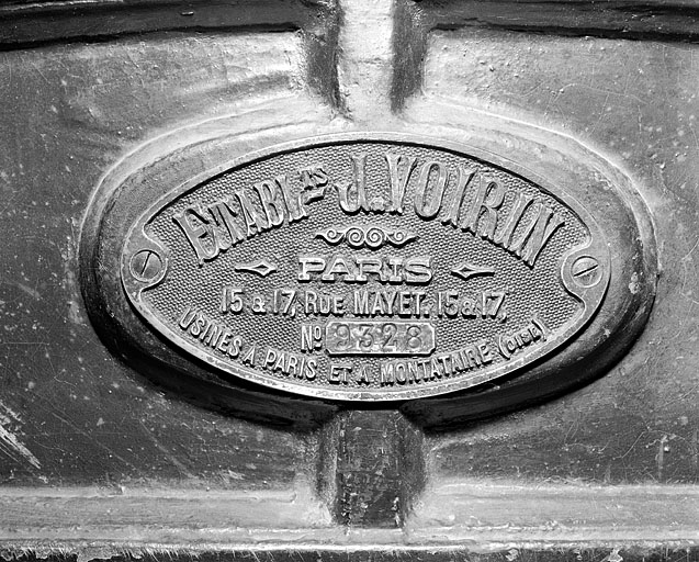 Plaque du constructeur.