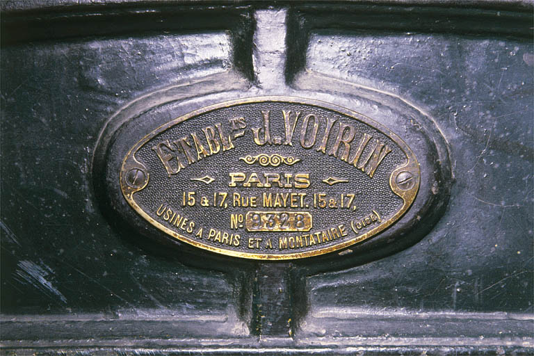 Plaque du constructeur.