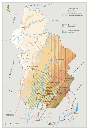 Carte de localisation des zones de tournerie et de tabletterie.