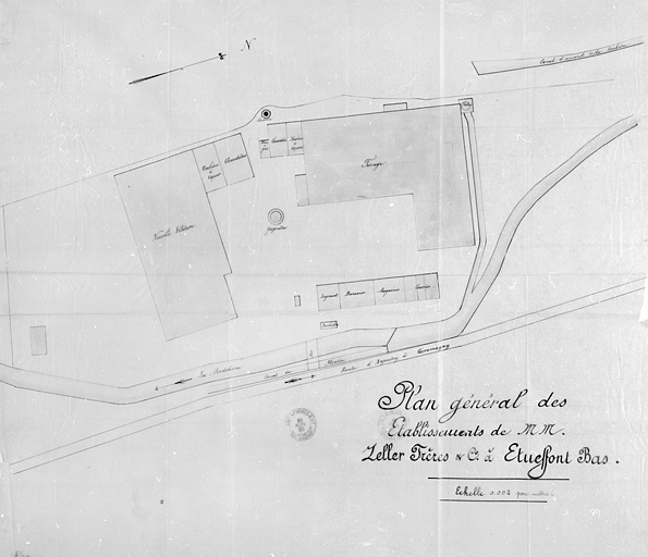 Plan général des établissements de MM. Zeller frères et Cie à Etueffont-Bas.
