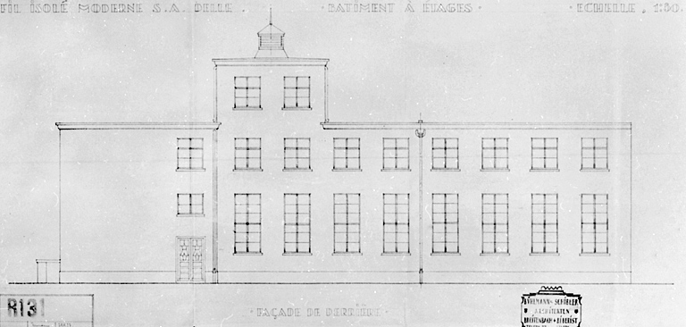Fil Isolé Moderne S.A. Delle - Bâtiment à étages. Façade de derrière - R 131.