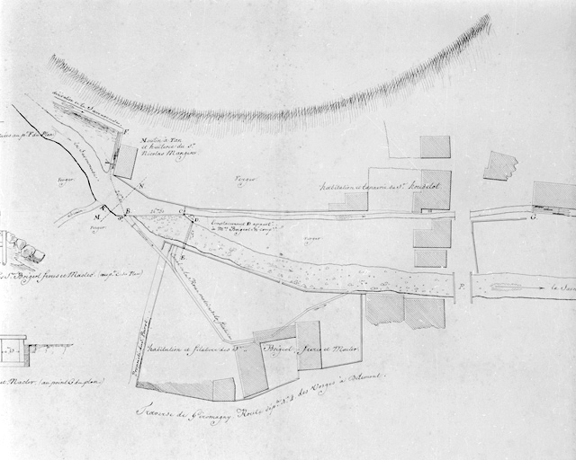Plan-masse et de situation de la filature Boigeol frères et Macler.
