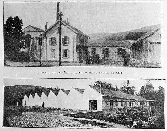 Bureaux, entrée et atelier de tissage du Rioz.