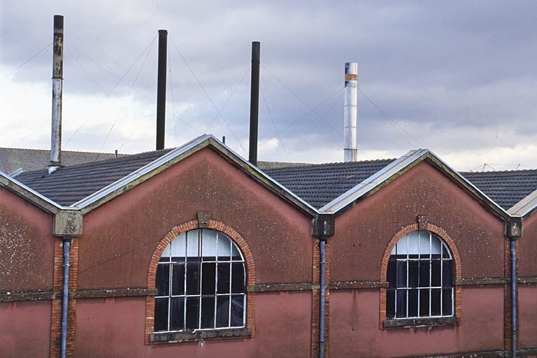 Chaufferie : détail des pignons ouest.
