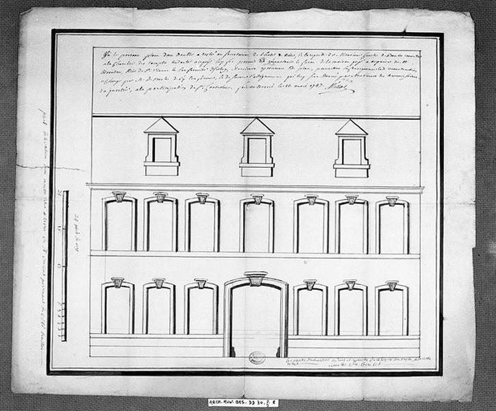 Elévation de la façade sur rue.