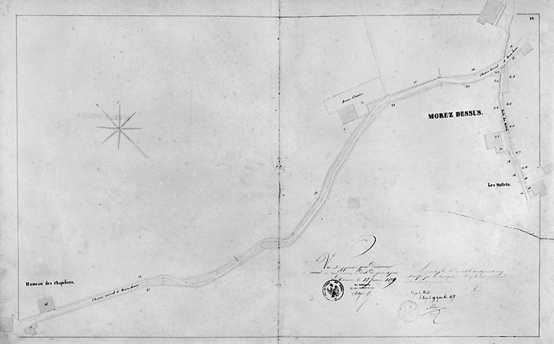 Morez. Plan d'alignements [10e division], 1845-1859.