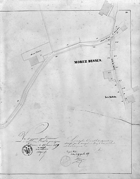 Morez. Plan d'alignements [10e division : partie droite], 1845-1859.