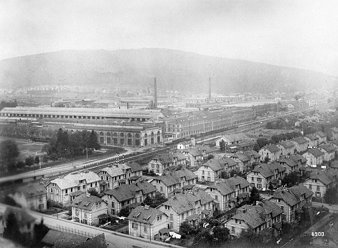 Vue générale panoramique des usines de Belfort.