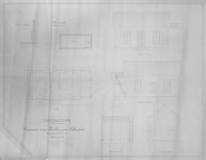 Observatoire. Construction d'un Pavillon pour Laboratoires, 1934.