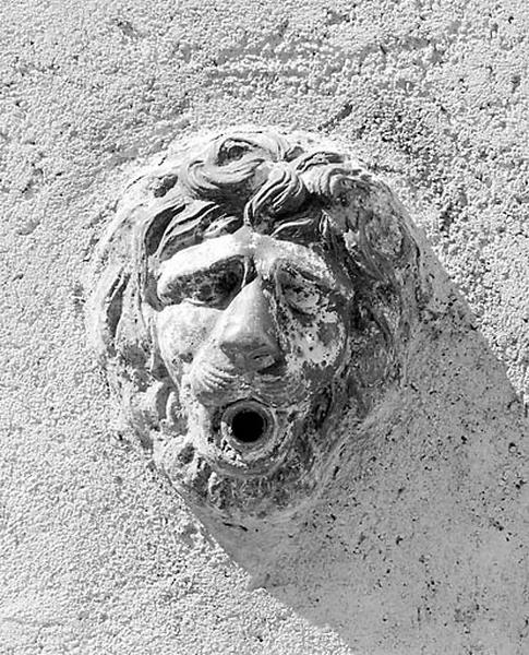 Bâtiment 3 rue Etienne Dolet : mufle de lion du point d'eau.