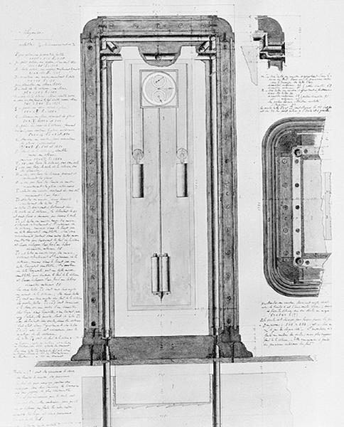 [Coupe d'une armoire à température contrôlée], limite 19e siècle 20e siècle.