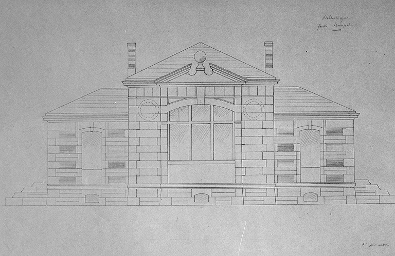 Bibliothèque. Façade principale, 1883-1884.