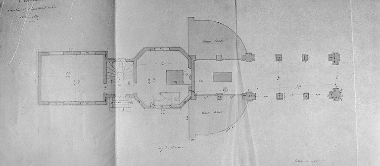 Pavillon de l'équatorial coudé. Rez-de-chaussée [plan], 1883-1884.