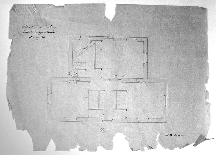 Pavillon du concierge et des aides. Etage, 1883-1884.