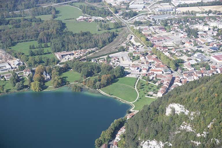 Vue aérienne du quartier de la gare, depuis l'est.