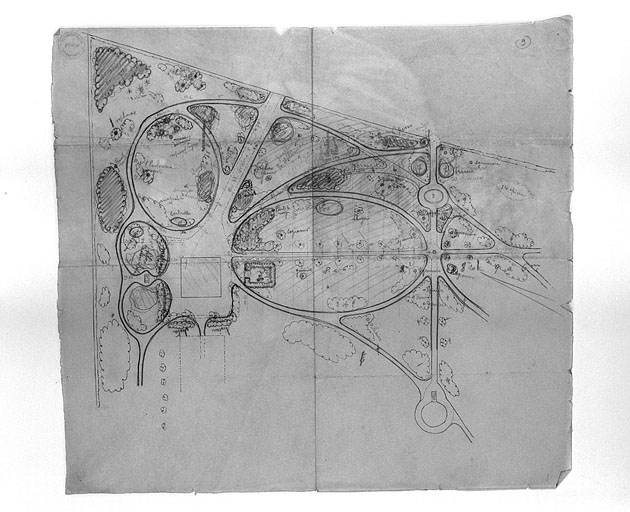 [Projet de transformation du terrain de l'observatoire en parc boisé : plan de la partie sud-ouest], 1903.