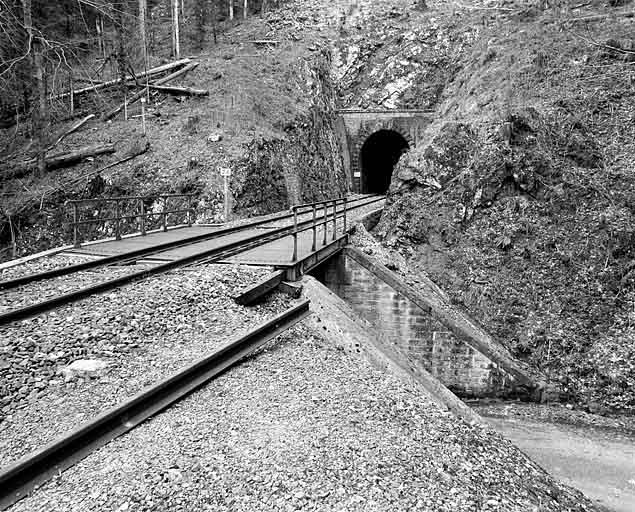 Pont : tablier métallique, depuis la voie côté Andelot-en-Montagne.