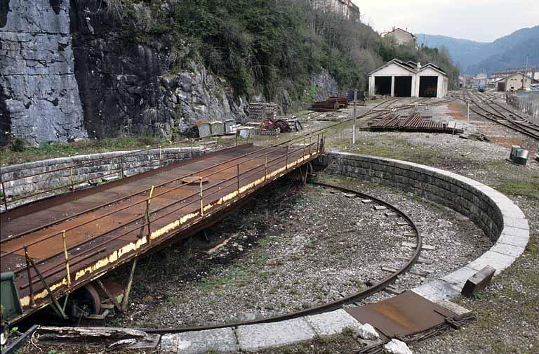 Fosse, chemin de roulement et tablier.