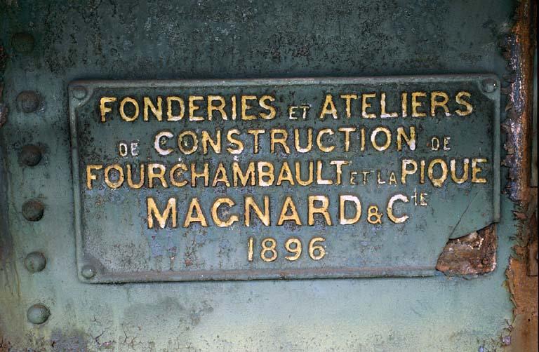 Plaque du constructeur.