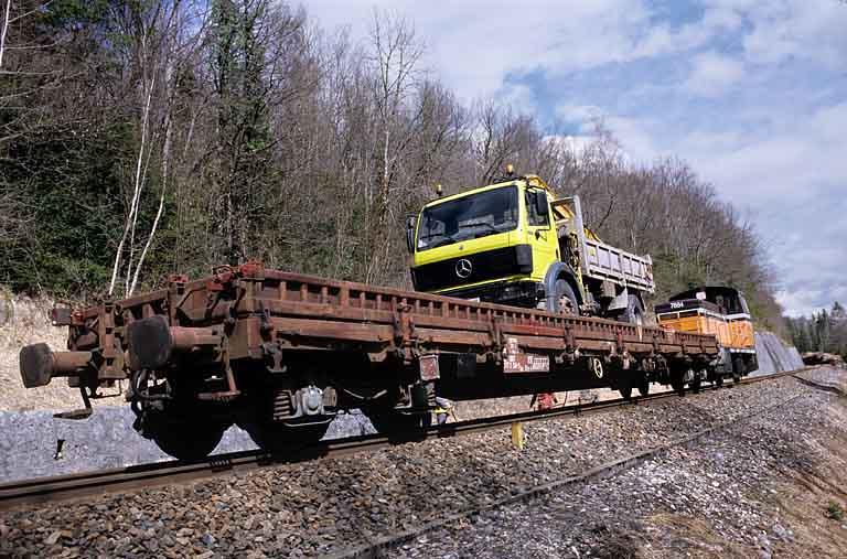 Maintenance de la voie : train de travaux.