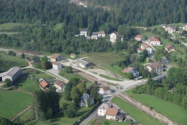 Vue aérienne du quartier de la gare, depuis le nord-est.