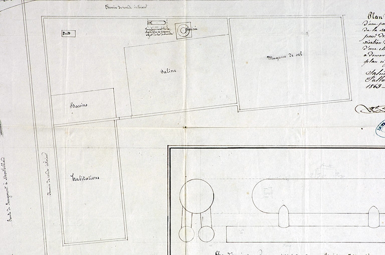 Plan de surface d'une partie de l'intérieur de la saline de Fallon [...].
