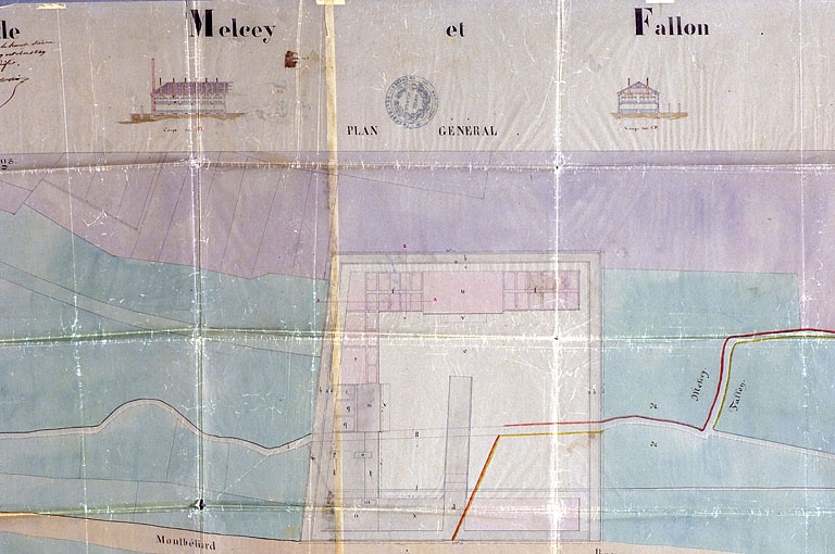 Saline de Melcey et Fallon. Plan général. Projet d'établissement d'une saline pour être joint à un demande en autorisation d'exploitation.