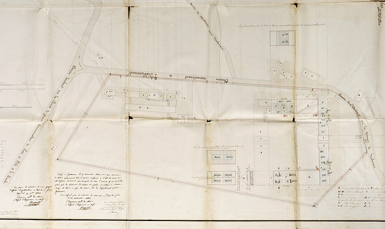 Plan de la saline de Gouhenans appartenant à M. Parmentier.