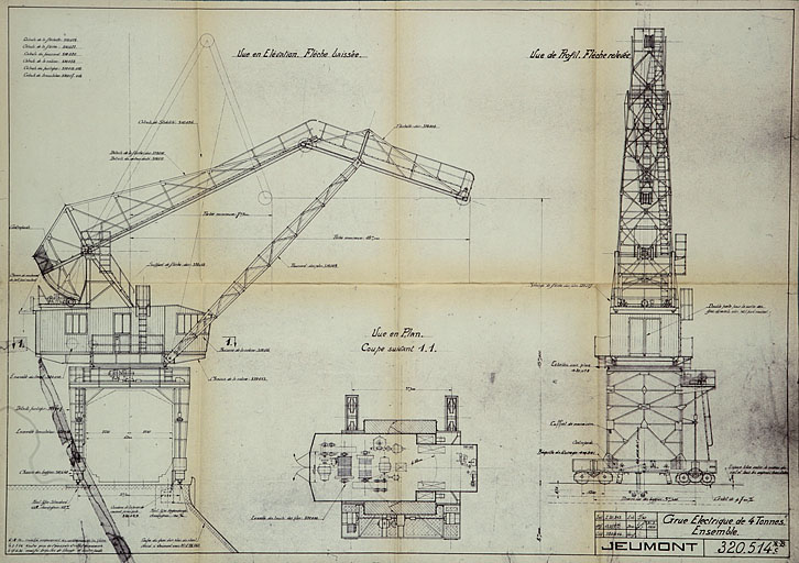 Grue électrique de 4 tonnes. Ensemble, 1936.