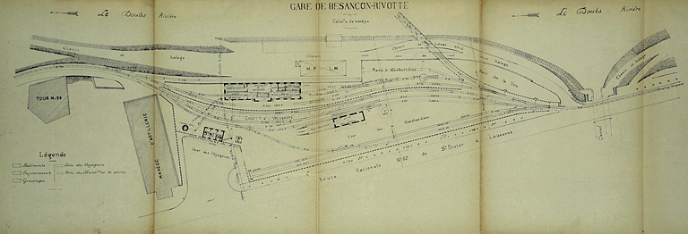 Gare de Besançon-Rivotte [plan], 1931.