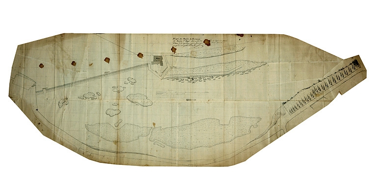 Plan du moulin de Besançon dit moulin St Paul levé en fructidor 3e année de la République pour servir au projet de navigation du Doubs, 1795.