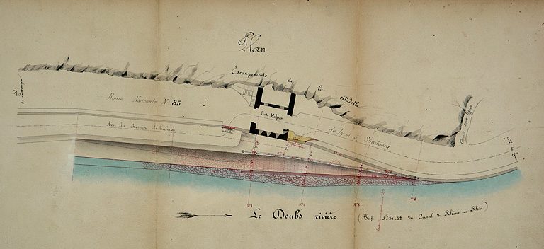 Etablissement d'un chemin de halage au droit de la porte Malpas. Plan, 1879.