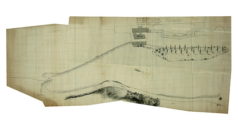 Plan du moulin de Besançon dit de Rivotte levé en fructidor 3e année de la République pour servir au projet de navigation du Doubs, 1795.