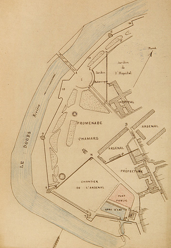 Gare d'eau de Chamars. Affectation au ministère des Travaux publics. Plan général de l'état actuel des lieux, 1902.