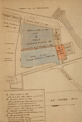 Gare d'eau de Chamars. Affectation au ministère des Travaux publics. Plan de l'ancien état des lieux, 1902.