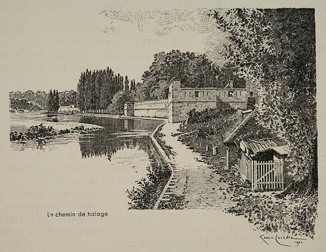 Le chemin de halage [entre Chamars et le faubourg Tarragnoz], 1901.