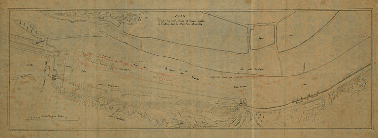 Plan d'un nouvel arrêt et d'une gare à établir sur le port de Rivotte, 1801.