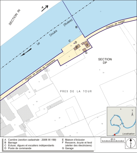 Site d'écluse n° 52 de Velotte (canal du Rhône au Rhin)