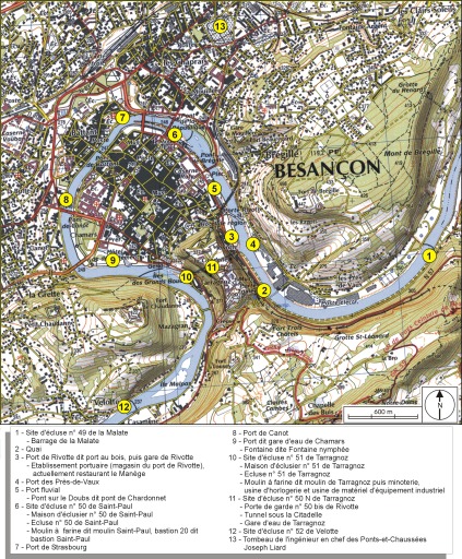 Carte de localisation des ouvrages.