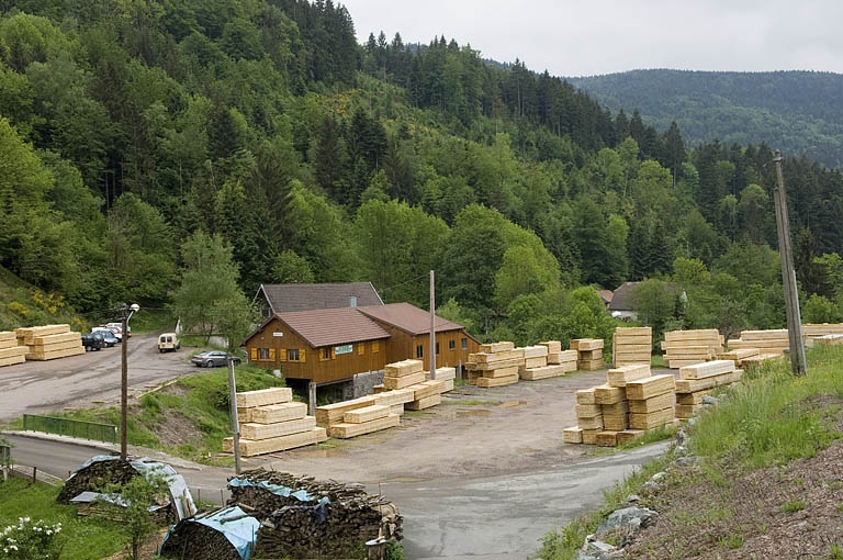 Miellin, scierie Mougenot : vue d'ensemble depuis le nord.
