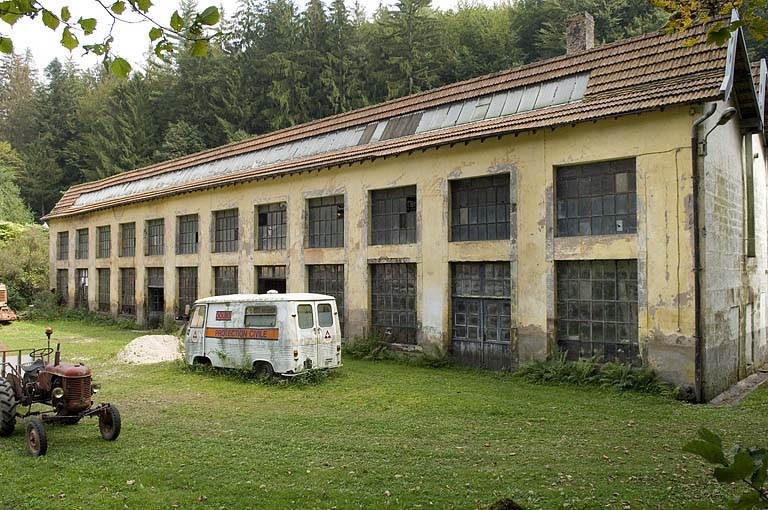Elévation ouest de l'atelier de fabrication.