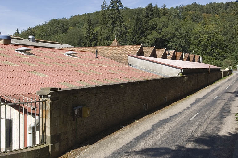 Toitures des ateliers le long de la route de Plombières.