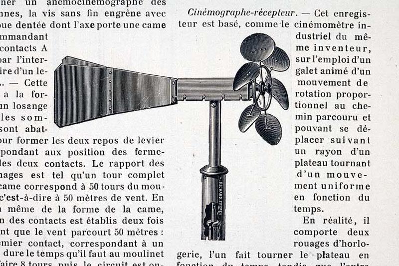 Instrument de mesure et d'enregistrement (anémo-cinémographe enregistreur Jules Richard)