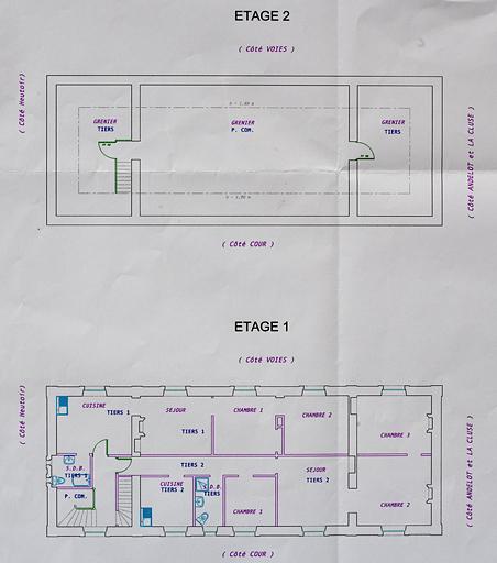 Morez. Bâtiment voyageurs. Etage 1 [et] Etage 2 [plan de distribution], 2001.