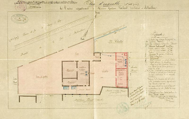 Plan d'ensemble de l'usine appartenant à Gustave Robert.